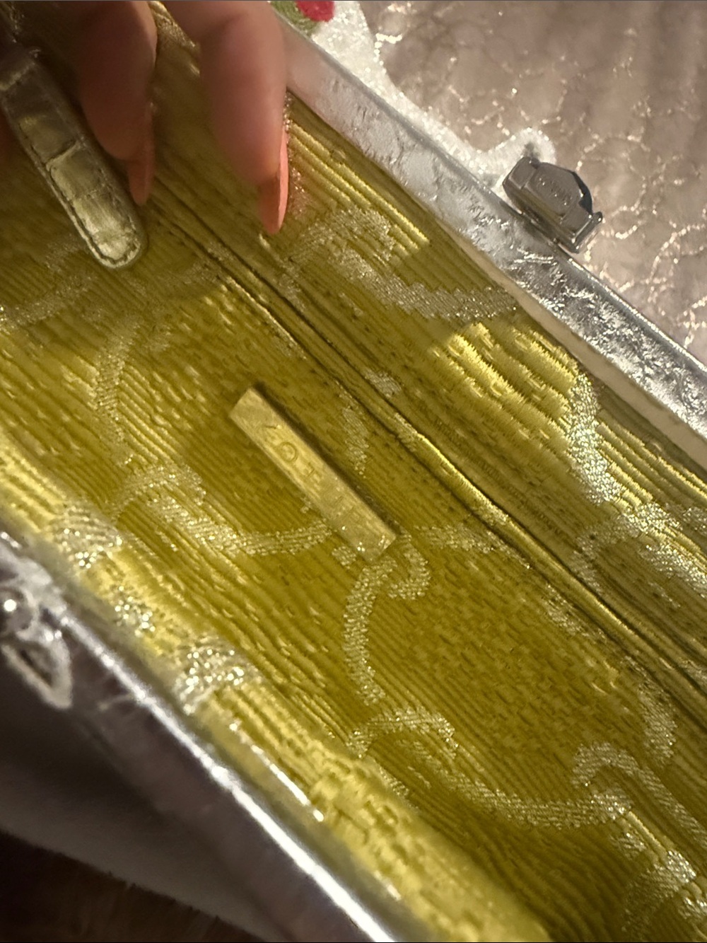 Kotur Gunmetal Woven Metallic Minaudière Clutch Evening Bag - Picture 5 of 7